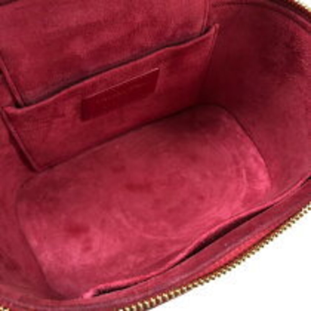 Dior Cannage Red TRAVEL Handbag Lambskin Christian Vanity - Picture 7 of 11